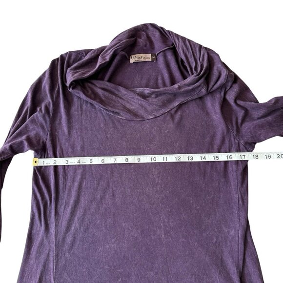 CHALET ET CECI DRESS COWL NECK LAGENLOOK BOHO HIPPIE SZ M PURPLE SLOUCHY POCKETS - Picture 6 of 7